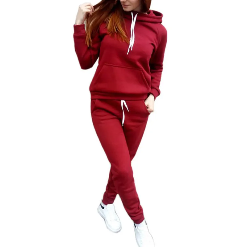 Jogging-Suits-For-Women-Sport-Suits-Black-Gray-Hooded-Running