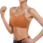 Letter Print Strap Seamless Sports Bra