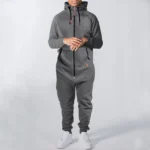 Plus Size Loose Zipper Hooded Tracksuit