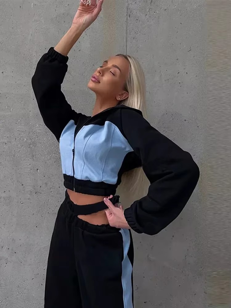 Women’s Crop Hoodie & Wide-Leg Pants Set - Image 5
