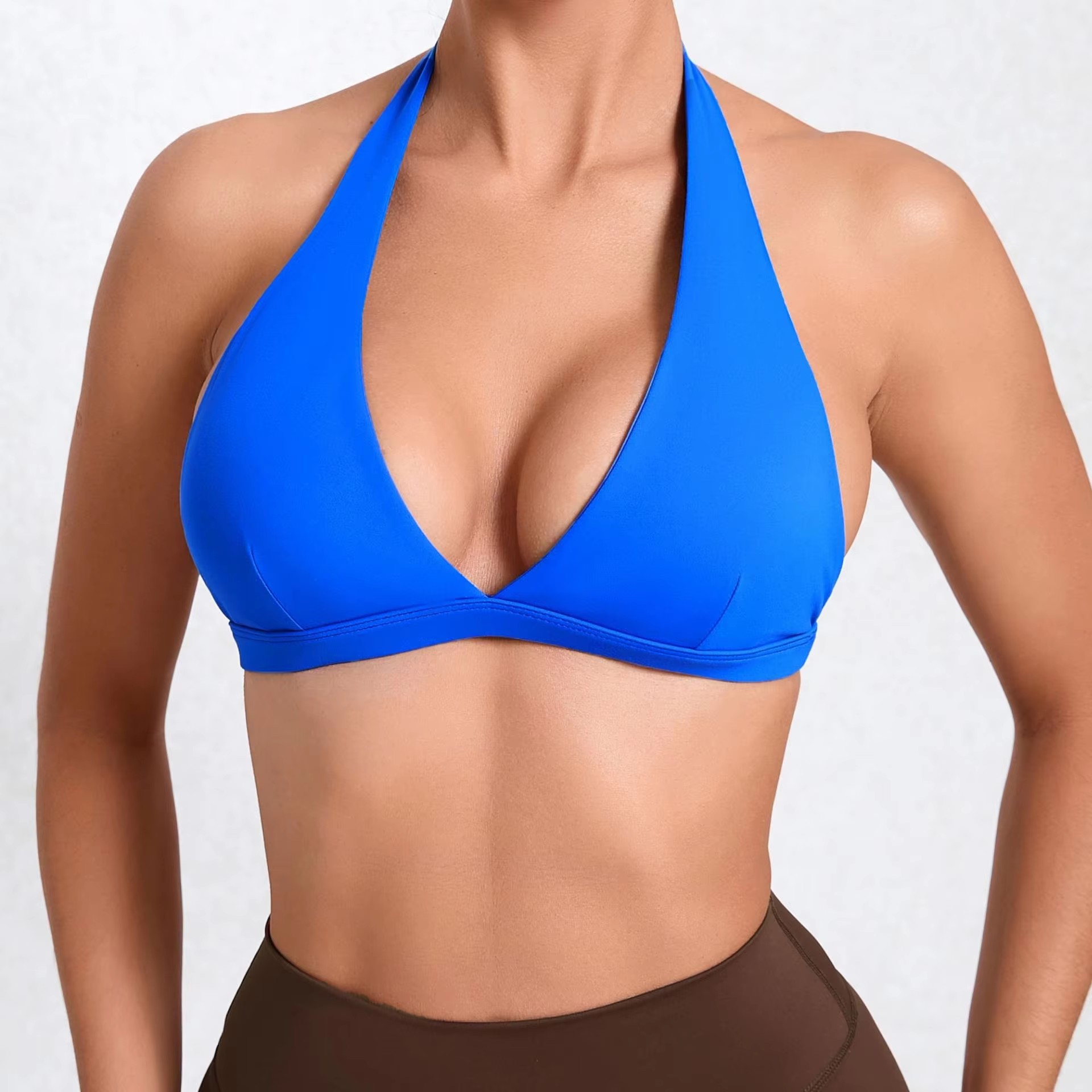 Women’s V Neck Halter Sports Bra - Image 5