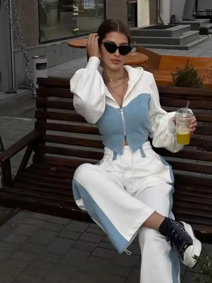 Women’s Crop Hoodie & Wide-Leg Pants Set - Image 7